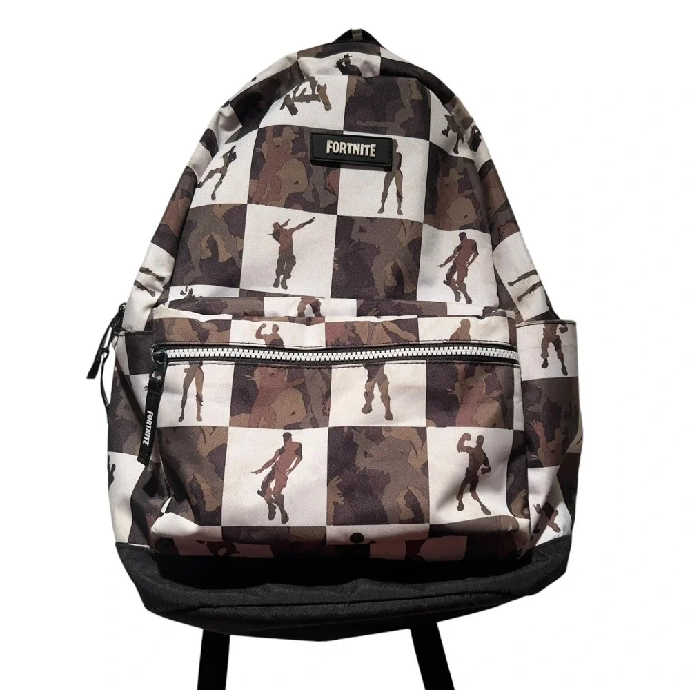 Fortnite Camo Checkerboard Backpack 18in School Gaming Bag Unisex